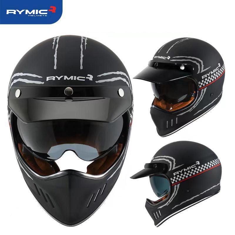 RYMIC™ Vintage Full Face Helmet - Bean's Moto Booth