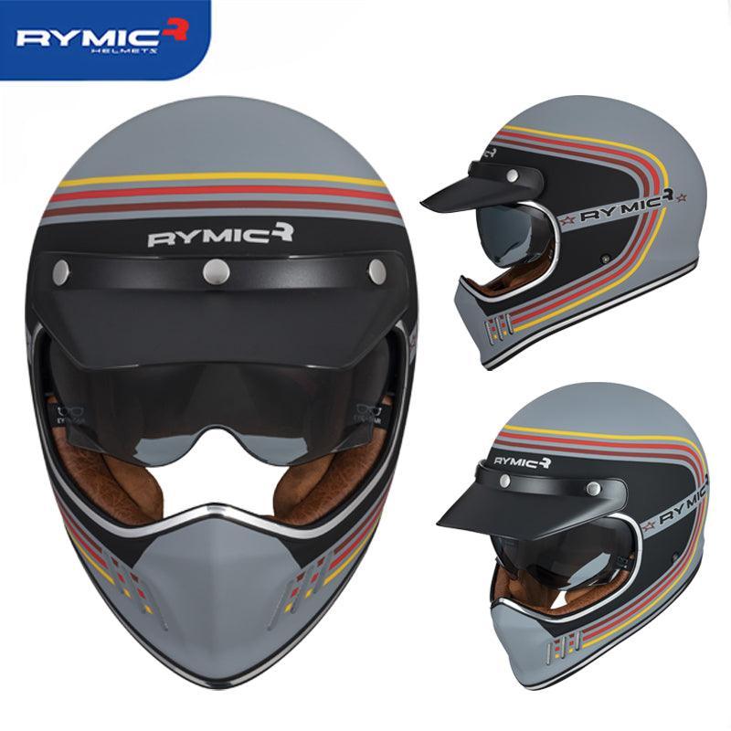RYMIC™ Vintage Full Face Helmet - Bean's Moto Booth