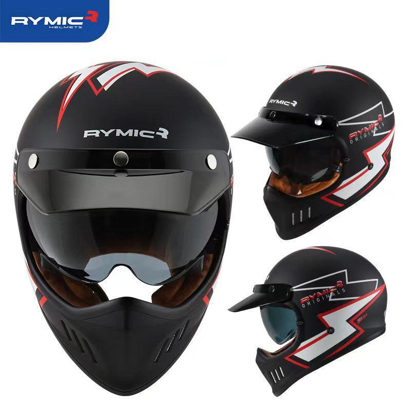 RYMIC™ Vintage Full Face Helmet - Bean's Moto Booth