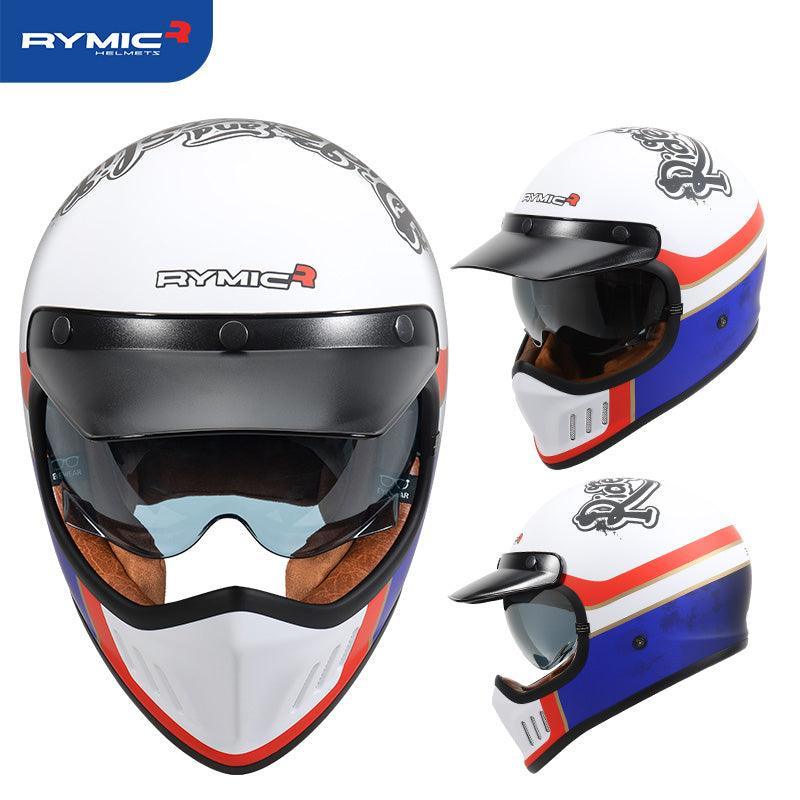 full face vintage motorcycle helmets RYMIC™ Vintage Full Face Helmet – Bean's Moto Booth