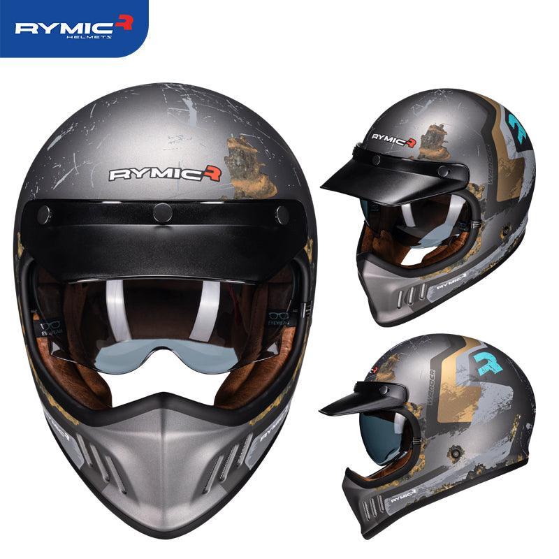 RYMIC™ Vintage Full Face Helmet - Bean's Moto Booth