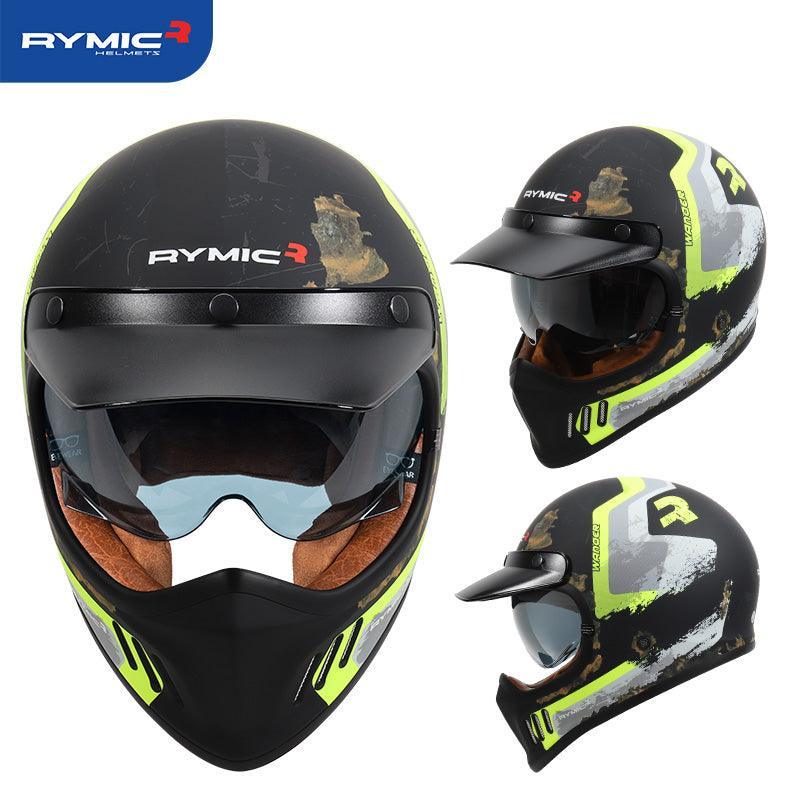RYMIC™ Vintage Full Face Helmet - Bean's Moto Booth