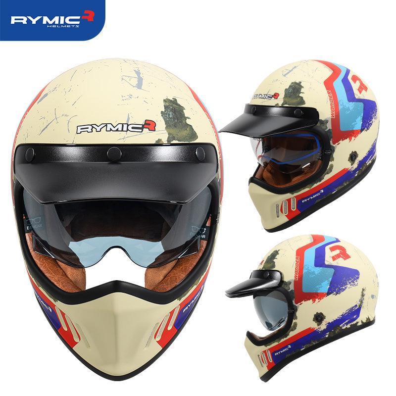 RYMIC™ Vintage Full Face Helmet - Bean's Moto Booth
