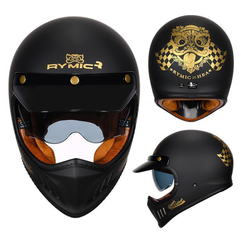 RYMIC™ Vintage Full Face Helmet - Bean's Moto Booth