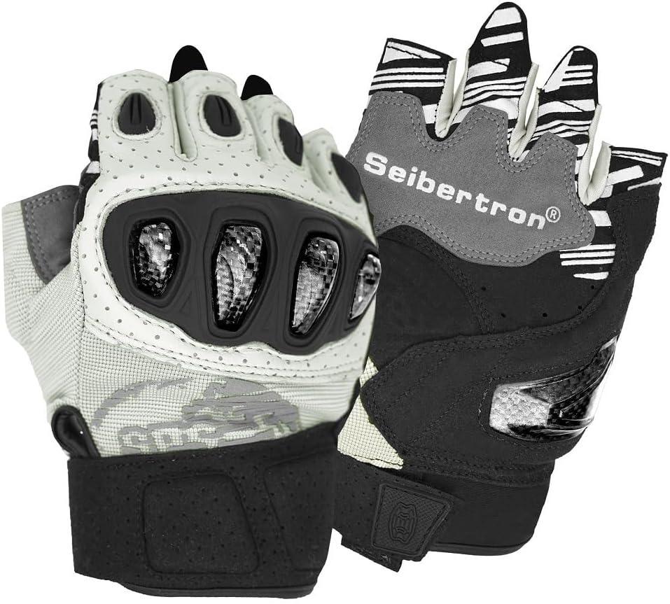 Seibertron™ SPS-5 Carbon Fiber Half Finger Motorcycle Gloves - Bean's Moto Booth