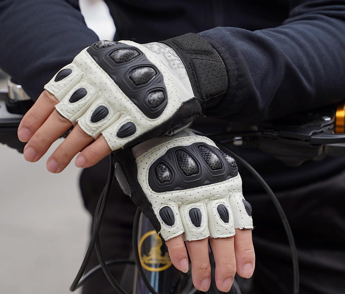 Seibertron SPS 5 Carbon Fiber Half Finger Motorcycle Gloves Bean s Moto Booth