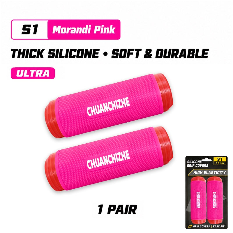 CHUANCHIZHE S1 Morandi Pink silicone grip covers, pair
