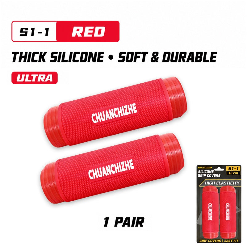 CHUANCHIZHE S1-1 Red silicone grip covers, pair