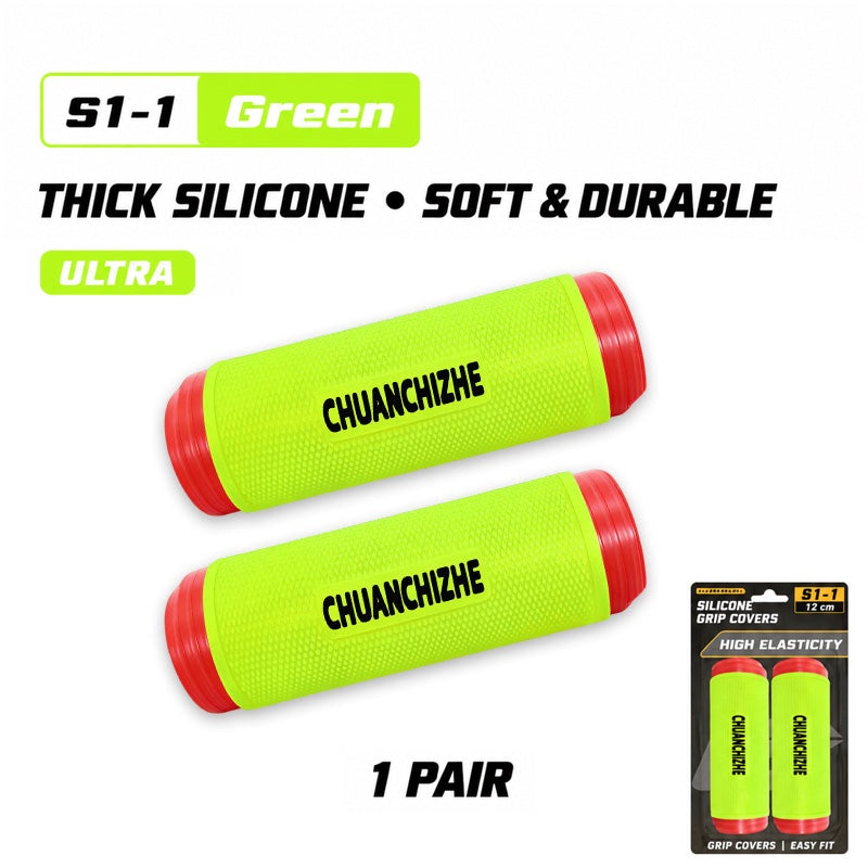 CHUANCHIZHE S1-1 Green silicone grip covers, pair