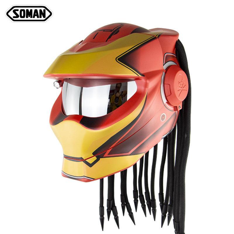 SOMAN™ Predator Dreadlocks Helmet(with flash Light) – Bean's Moto