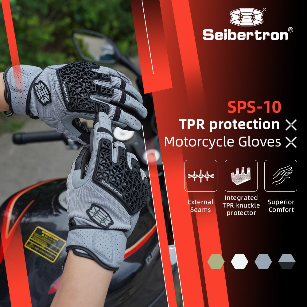 color:Gray | Seibertron SPS-10 breathable anti-slip touchscreen leather motorcycle gloves image 14