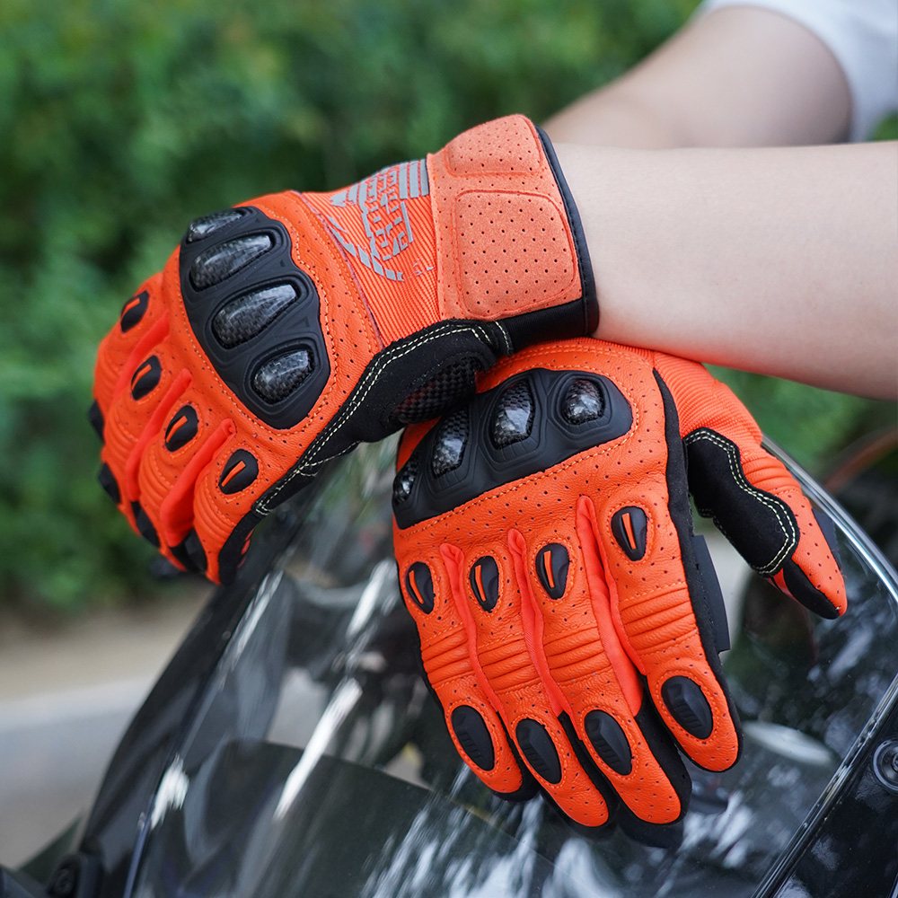 color:Orange | Seibertron SPS2 Plus summer motorcycle gloves with carbon fiber knuckle protection image 17