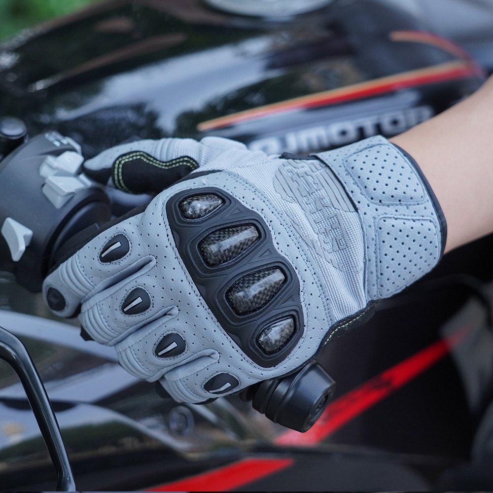 color:Gray | Seibertron SPS2 Plus summer motorcycle gloves with carbon fiber knuckle protection image 24