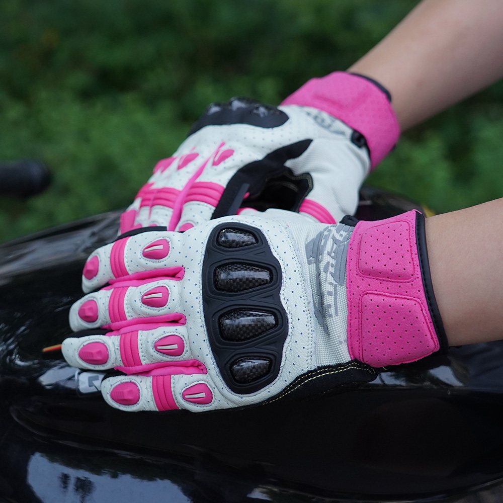 color:Pink | Seibertron SPS2 Plus summer motorcycle gloves with carbon fiber knuckle protection image 35