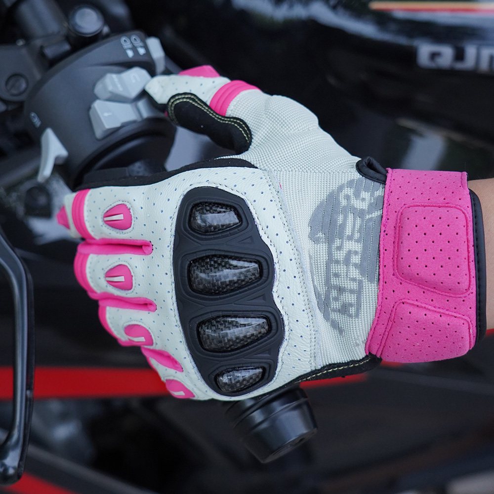 color:Pink | Seibertron SPS2 Plus summer motorcycle gloves with carbon fiber knuckle protection image 36