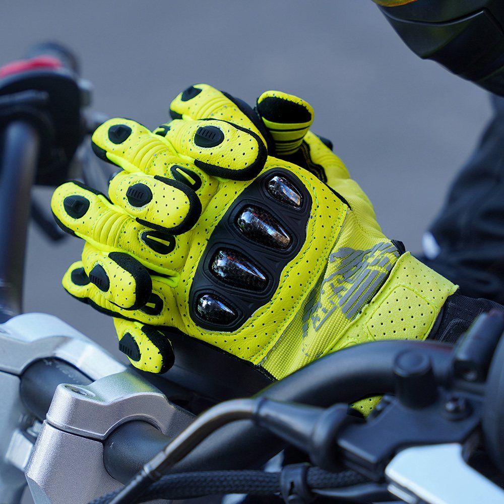 color:Yellow | Seibertron SPS2 Plus summer motorcycle gloves with carbon fiber knuckle protection image 47