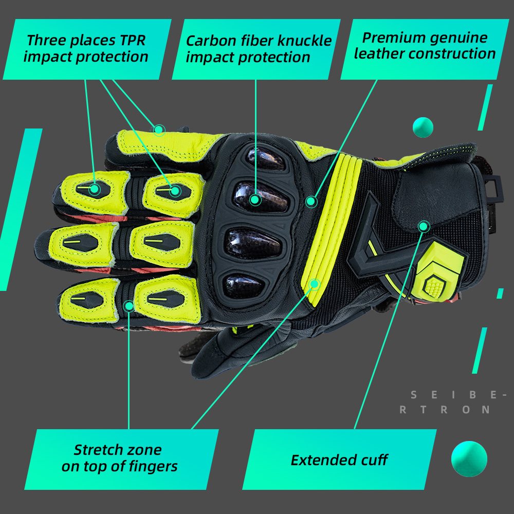 color:FL Yellow | Seibertron SPS-3 motorcycle riding gloves for BMX ATV MTB and road riding image 14