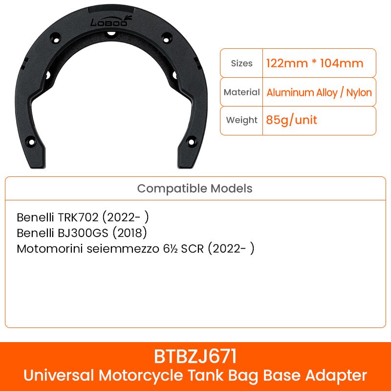 LOBOO BTB15BK Motorcycle Tank Bag – Magnetic Mount, Waterproof, Compact Design