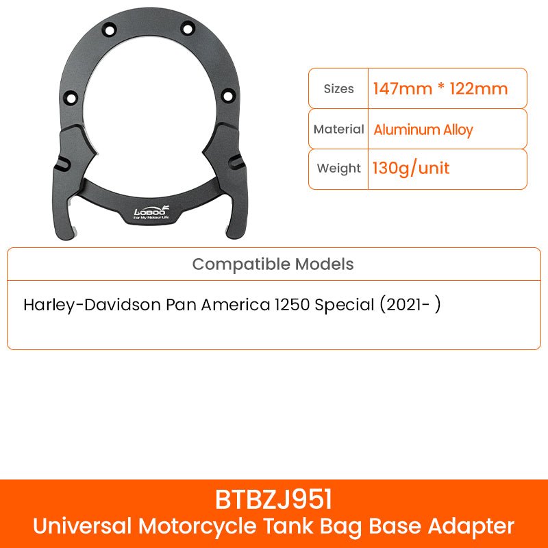 LOBOO BTB15BK Motorcycle Tank Bag – Magnetic Mount, Waterproof, Compact Design