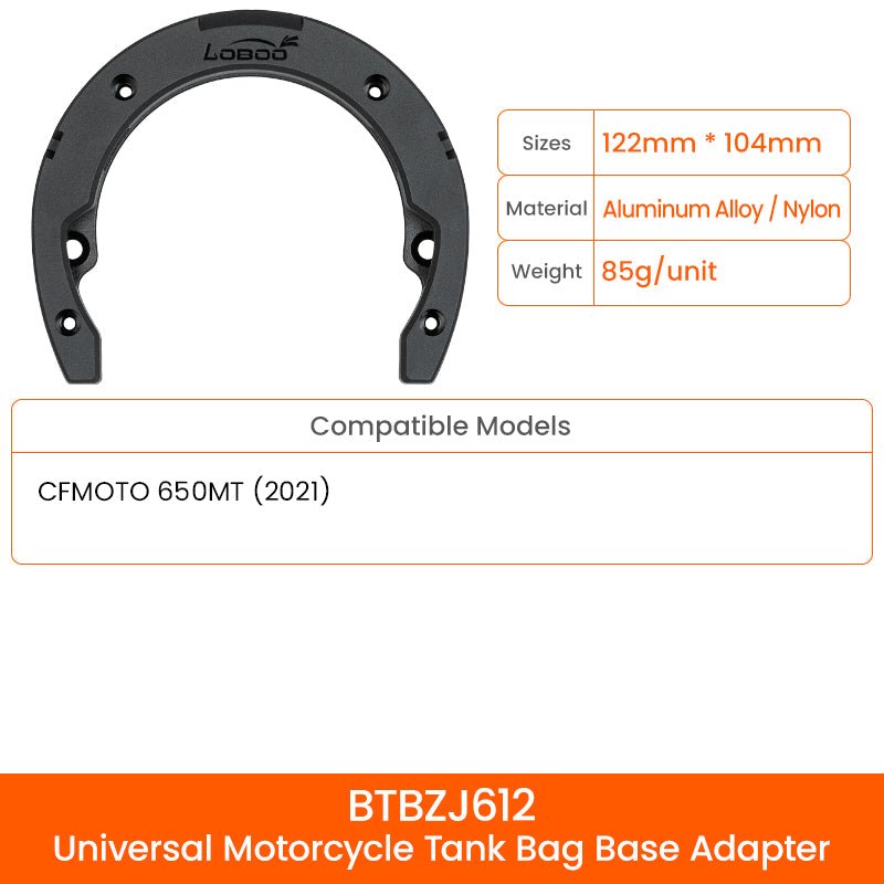 LOBOO BTB15BK Motorcycle Tank Bag – Magnetic Mount, Waterproof, Compact Design