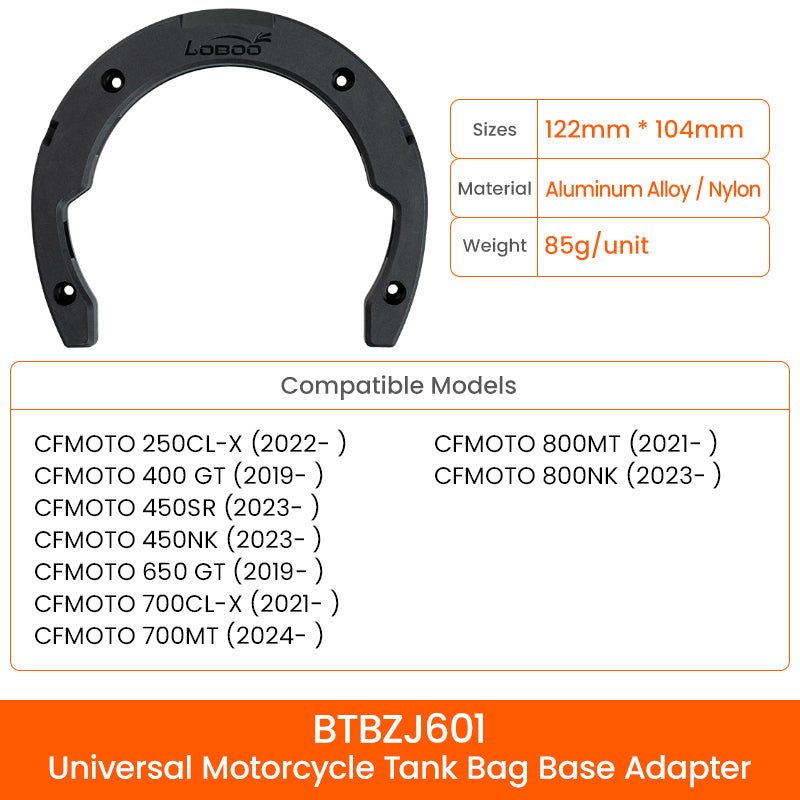 LOBOO BTB15BK Motorcycle Tank Bag – Magnetic Mount, Waterproof, Compact Design