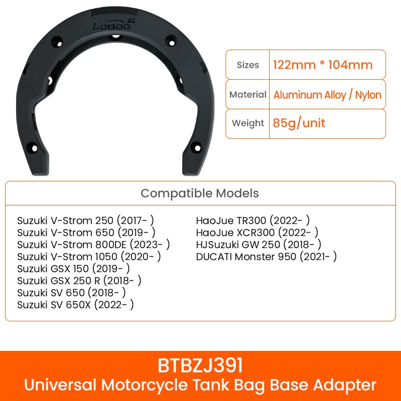 LOBOO BTB15BK Motorcycle Tank Bag – Magnetic Mount, Waterproof, Compact Design