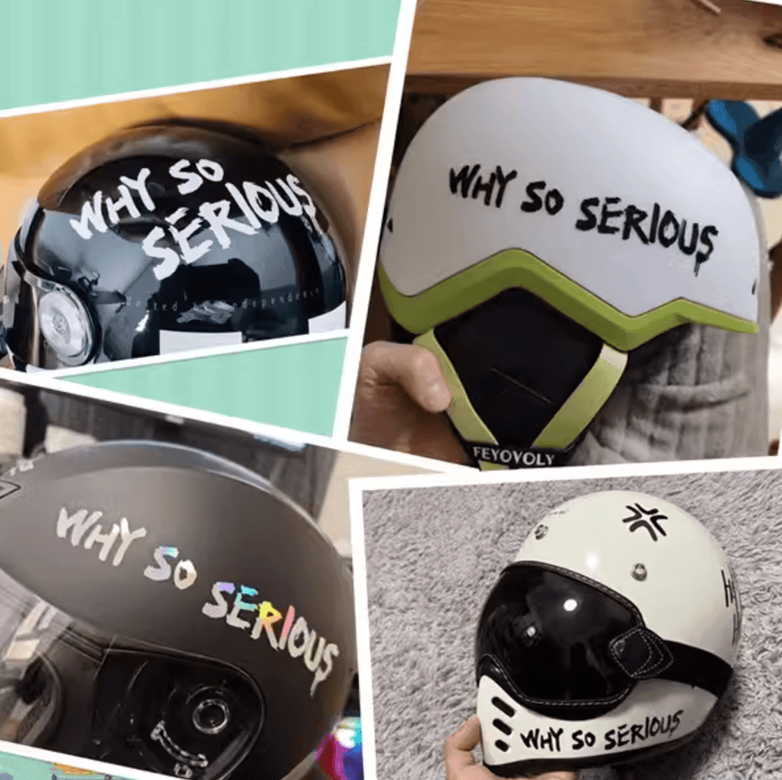 bike helmet joker The Joker "Why so Serious" sticker for Helmet/Bike – Bean's Moto Booth