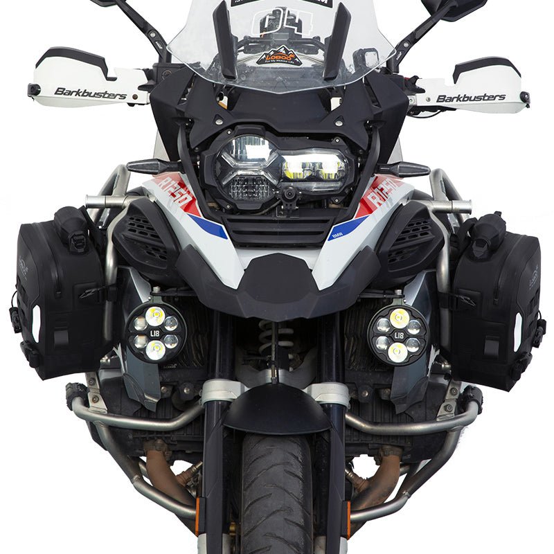 LOBOO Wanderer 6L Inflatable Motorcycle Crash Bar Bags – Waterproof TPU Adventure Side Bags with Air Cushion Protection, Universal Fit for 25mm Crash Bars, Touring & Off-Road Gear(Pair)