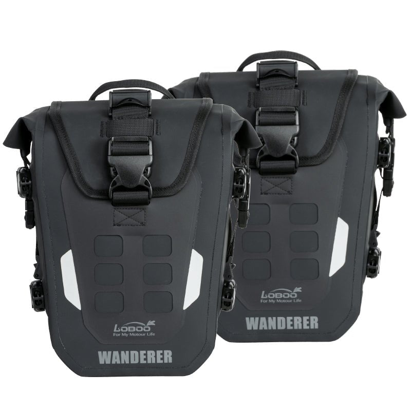 LOBOO Wanderer 6L Inflatable Motorcycle Crash Bar Bags – Waterproof TPU Adventure Side Bags with Air Cushion Protection, Universal Fit for 25mm Crash Bars, Touring & Off-Road Gear(Pair)