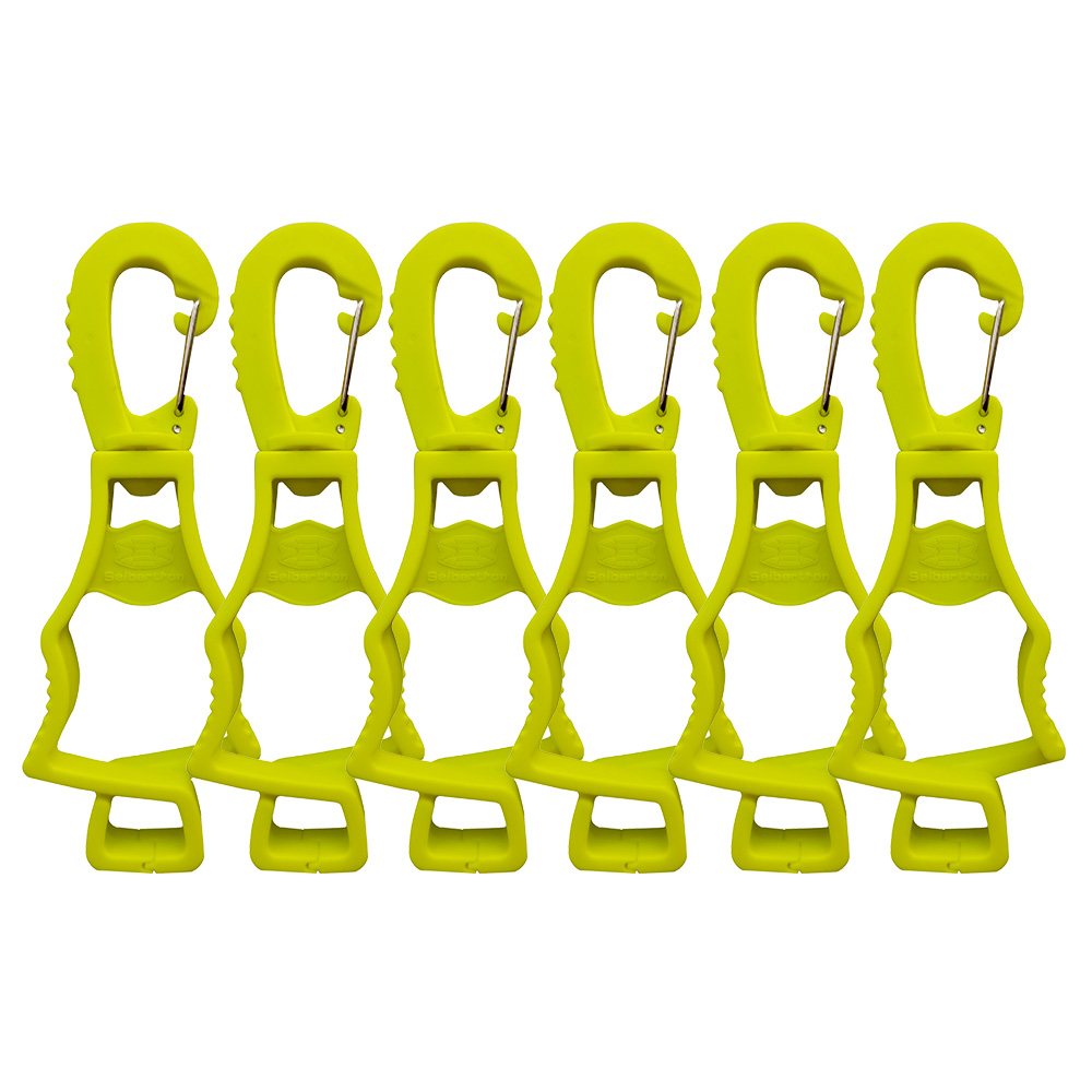 style:Fluorescent Yellow 4 Pieces | color:Fluorescent Yellow | Seibertron Work Glove Clips fluorescent yellow original white background image