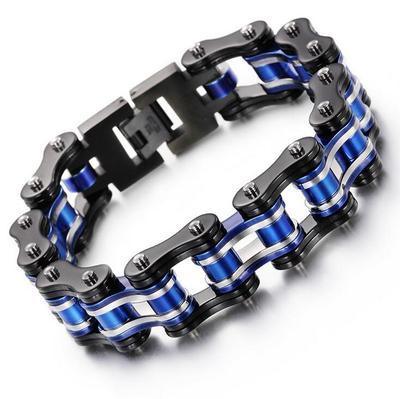 Motorcycle chain bracelet titanium top