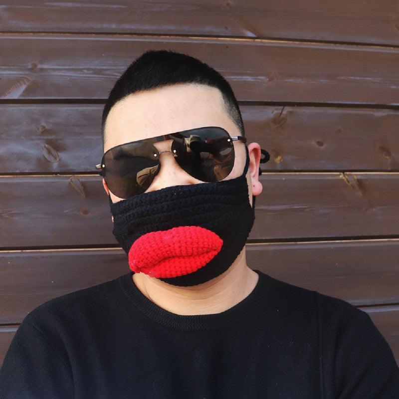 Dreadlocks helmet hood & Sausage-lips mask