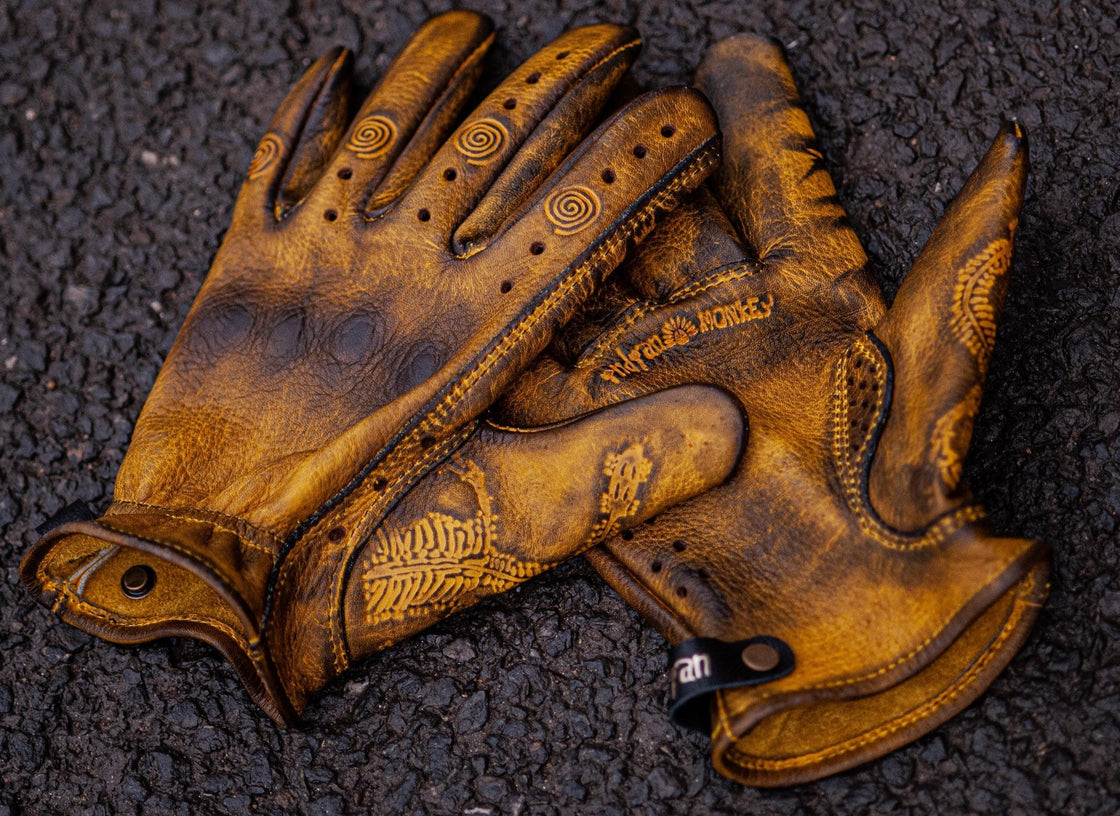 Indian Monkey™ Handcrafted AAA Class Cowhide Gloves - Bean's Moto Booth